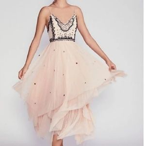 Free people embroidered and tulle dress